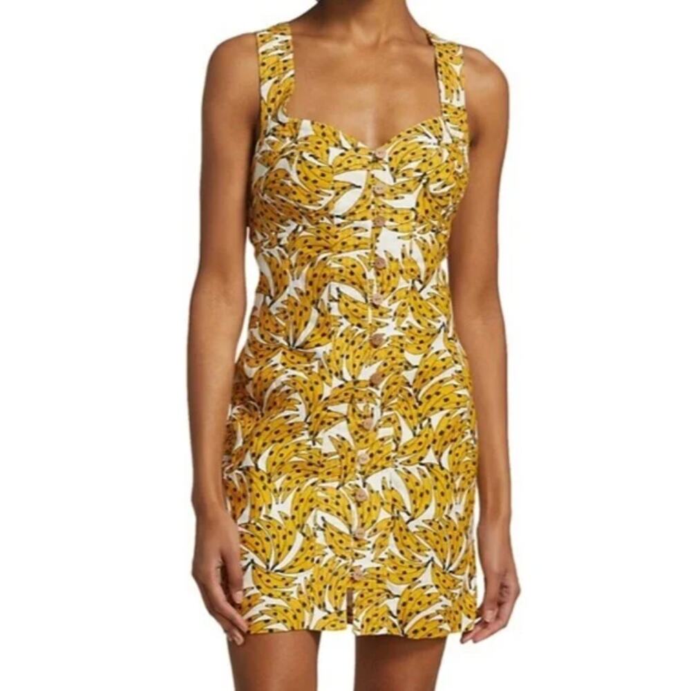 Farm Rio NEW White Spotted Bananas Mini Dress S